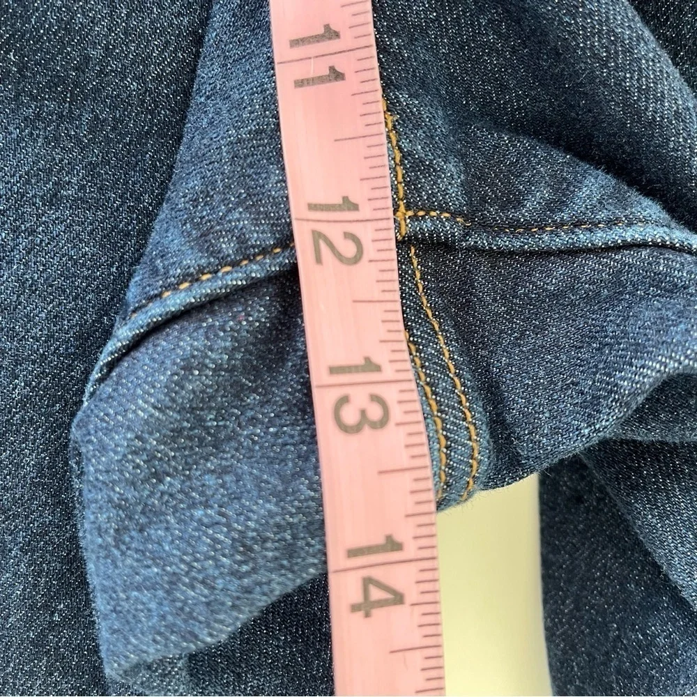Lands' End Women's Blue Flannel Lined Straight Leg Jeans